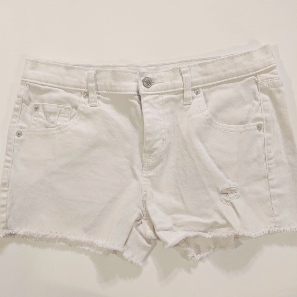 Mossimo White Denim Distressed Shorts